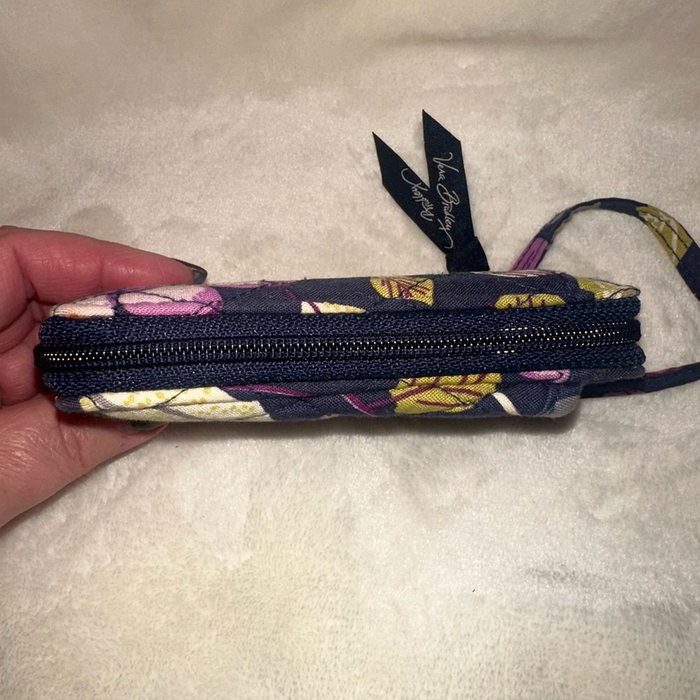 Vera Bradley Compact Wristlet Wallet Plumb Petals Nightingale Patterns - Picture 5 of 10